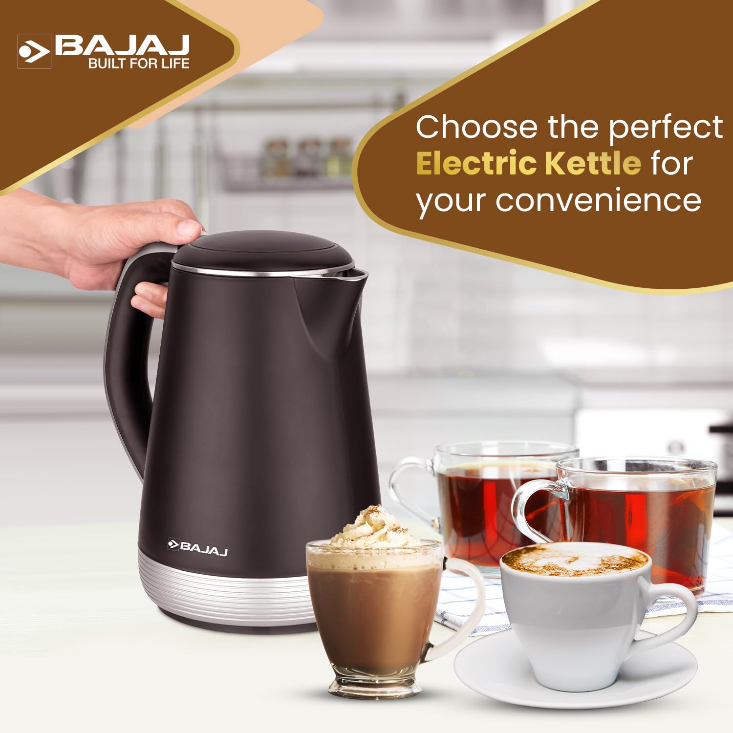 Bajaj KTP 1.7 Litre Electric Kettle 1600W Double Walled Hot Water Kettle